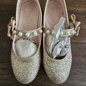 kelly katie girl dress heels size 1 Gold/PU
